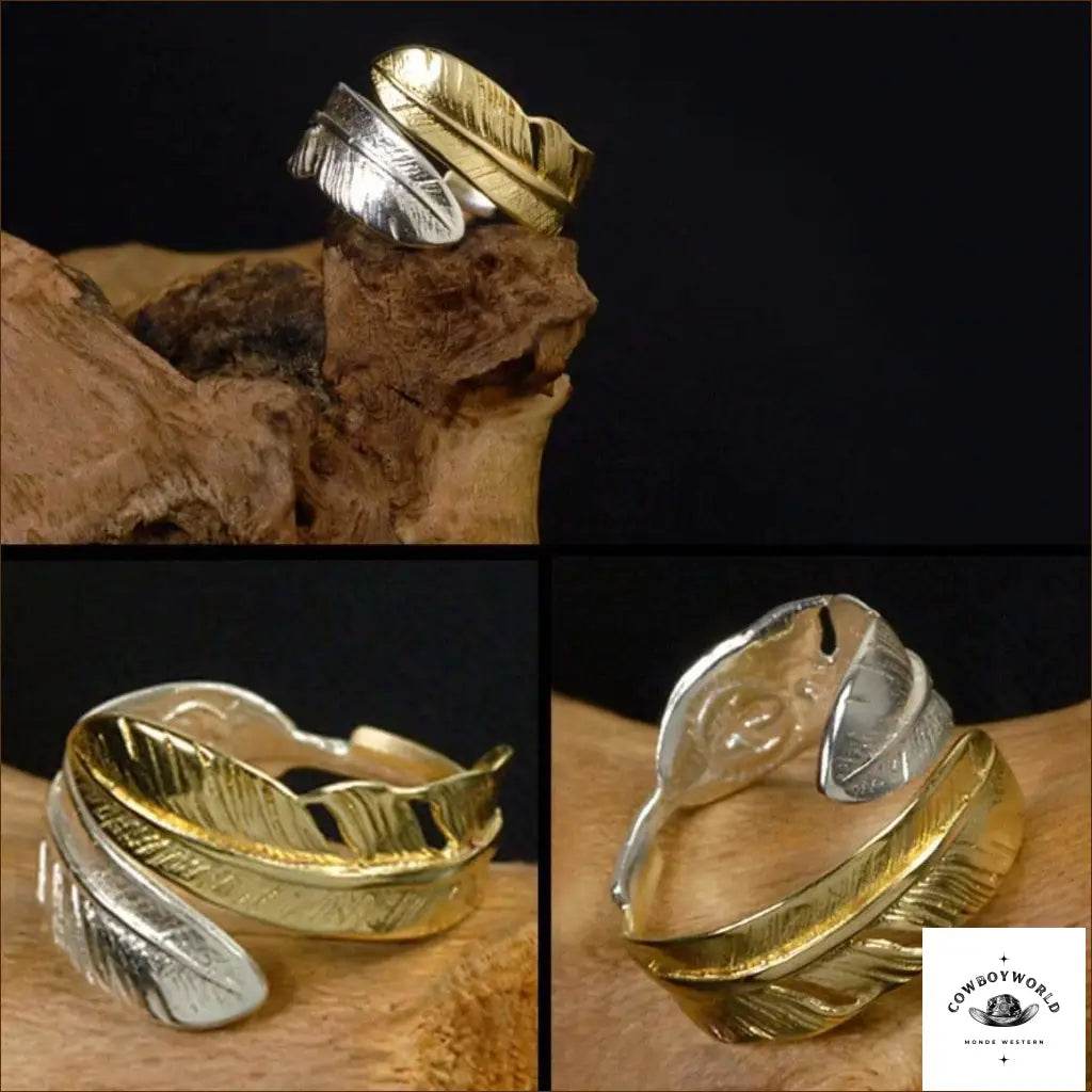 Bague Avec Plume (Argent) - Cowboy World