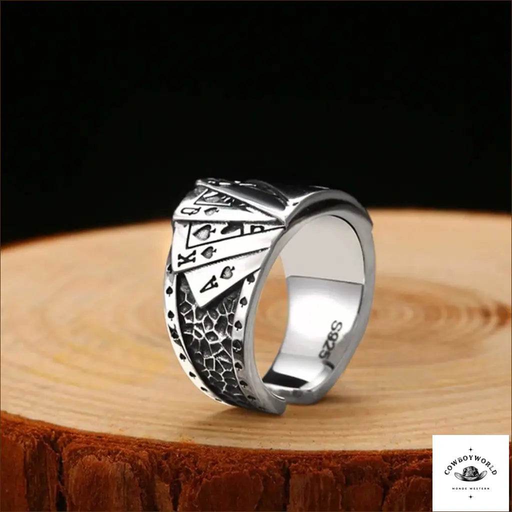 Bague Poker (Argent) - Cowboy World