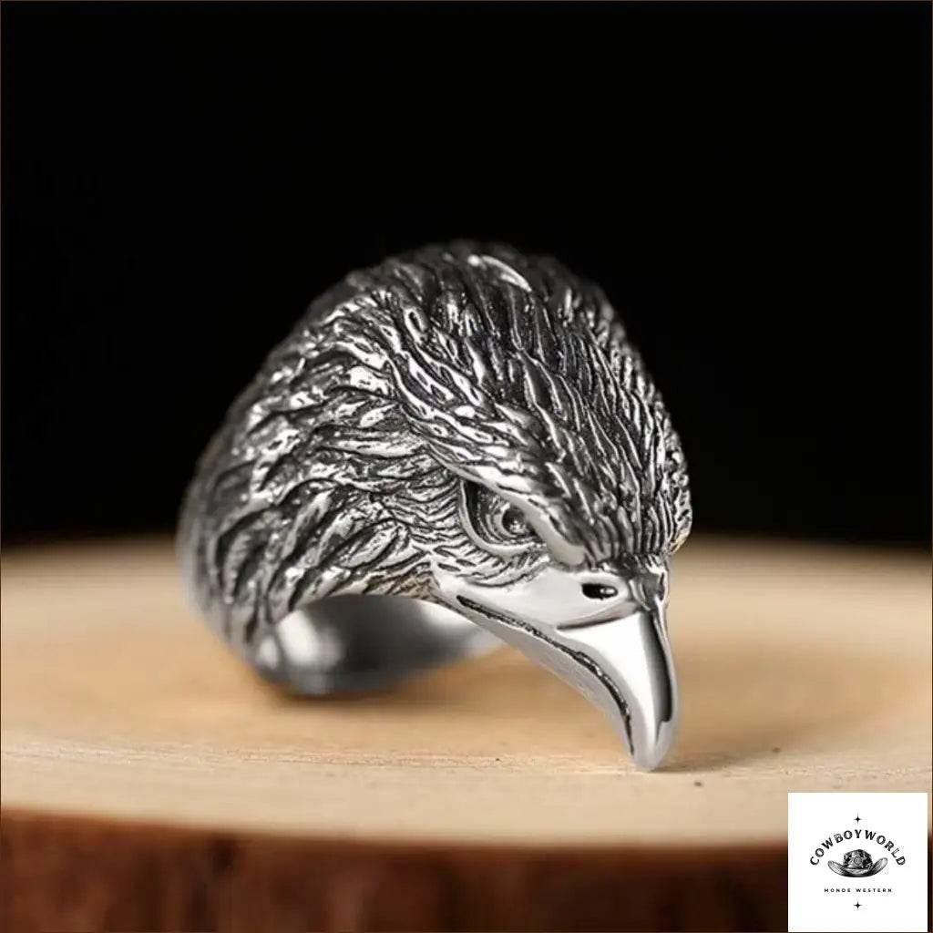 Bague Tête d'Aigle (Argent) - Cowboy World