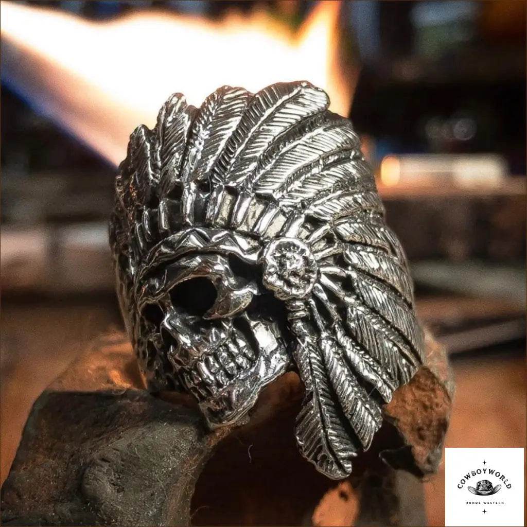 Bague Tête d’Indien Homme - Cowboy World