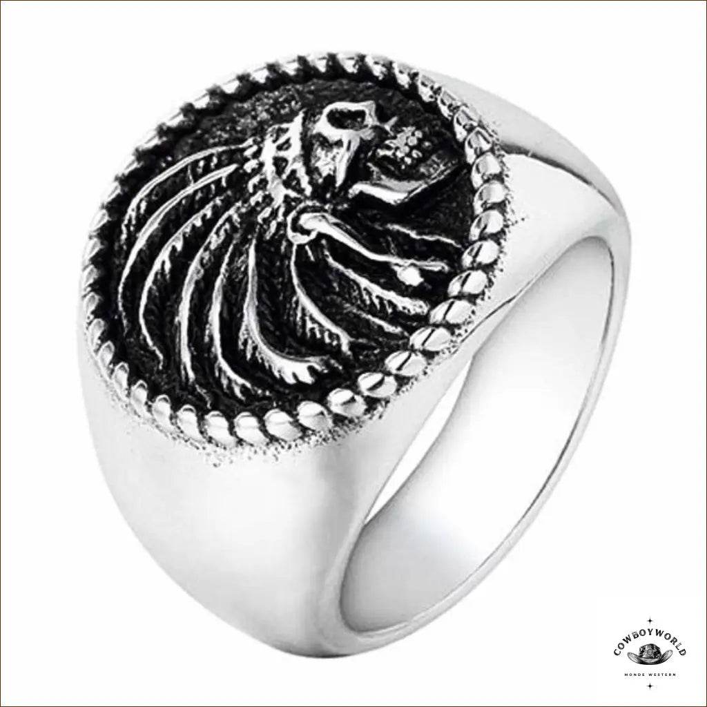 Bague Western Tête de Mort Indien - Cowboy World