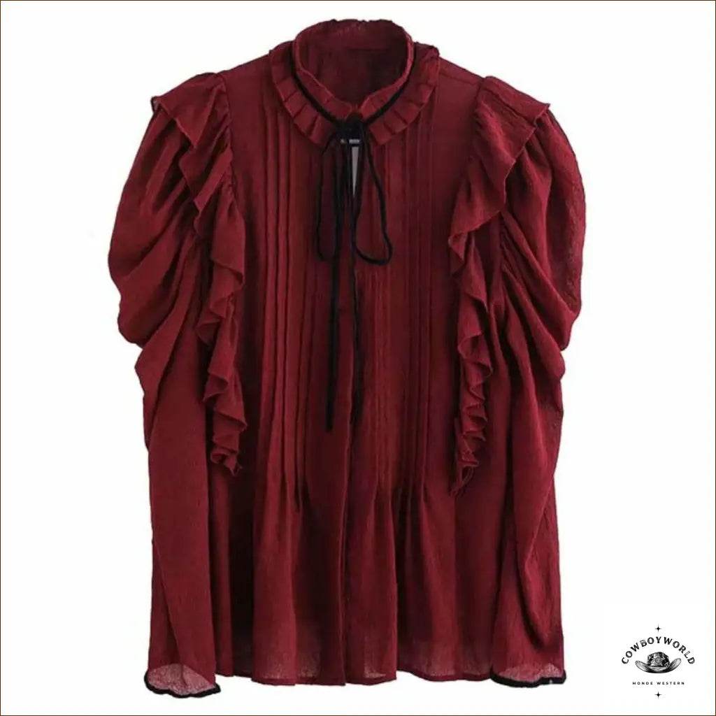 Blouse Country Bordeaux - Cowboy World