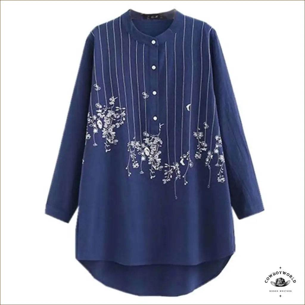 Blouse de Western Bleue - Cowboy World