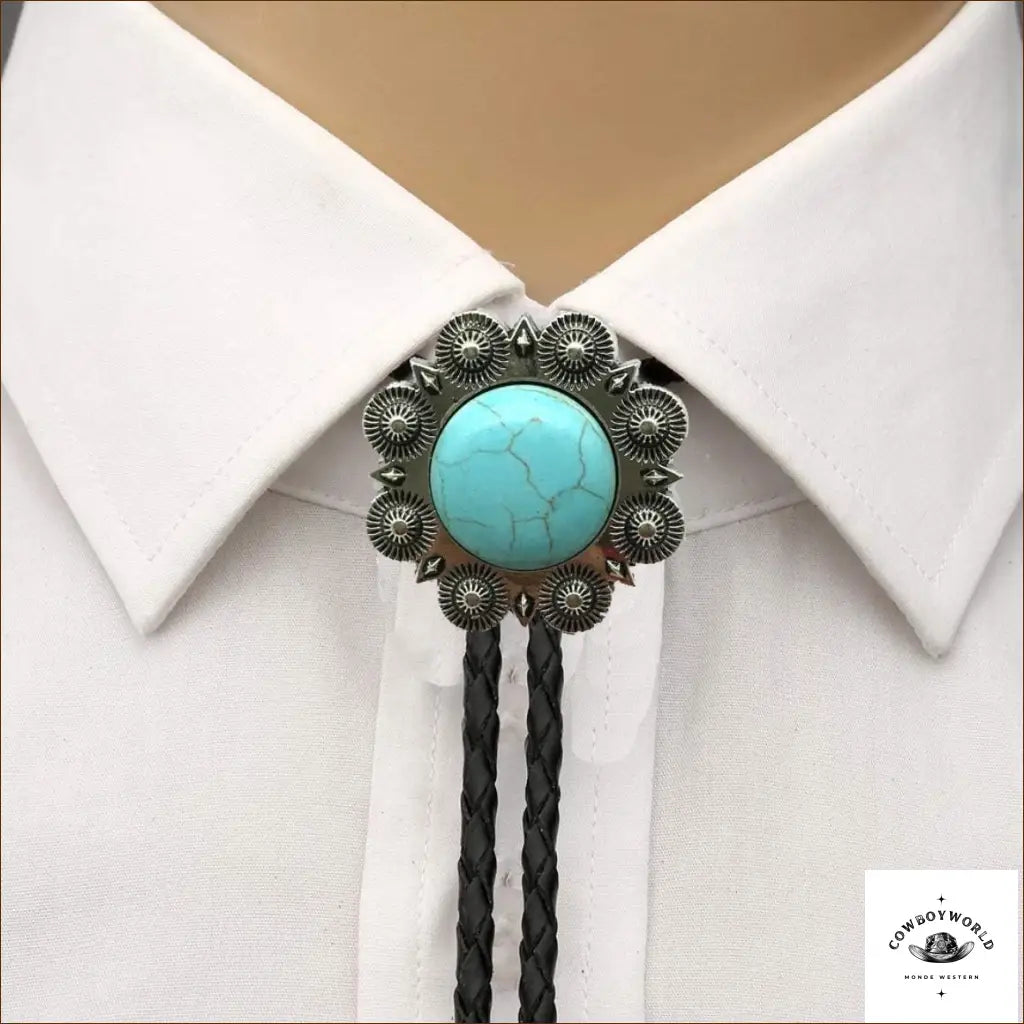 Bolo Tie Avec Pierre Bleue