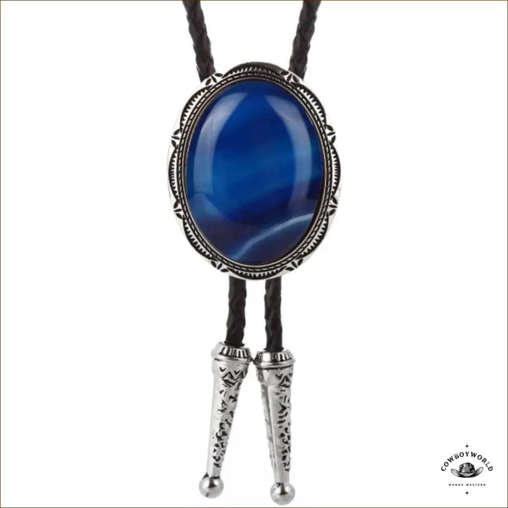 Bolo Tie Pierre Bleue - Cowboy World