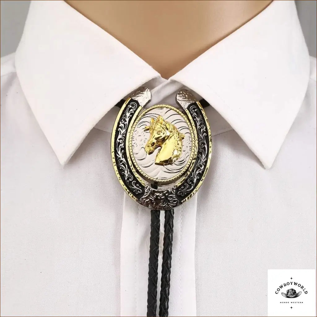 Bolo Tie Tête de Cheval Avec Fer