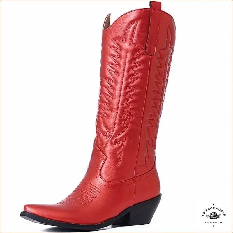 Bottes Country Femme Rouges - Cowboy World