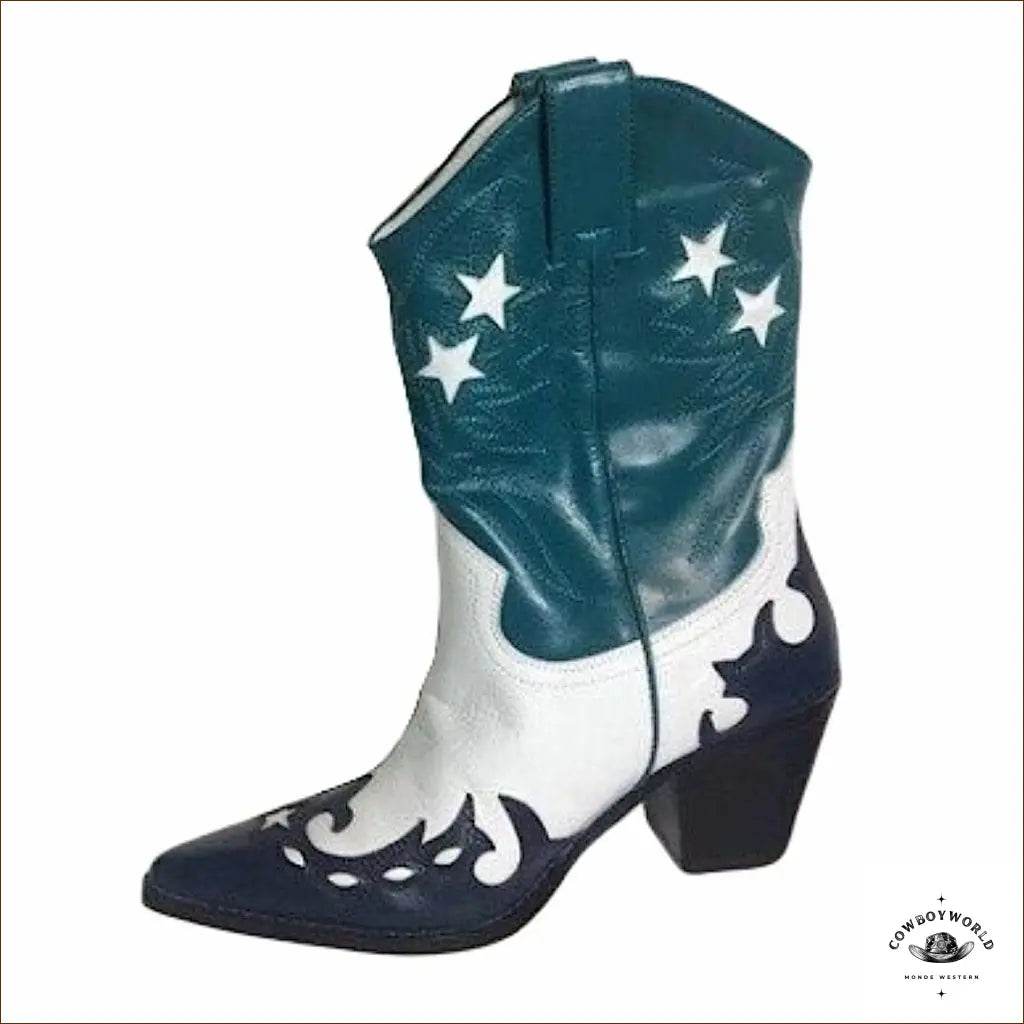 Bottes Cowboy Femme Turquoise - Cowboy World