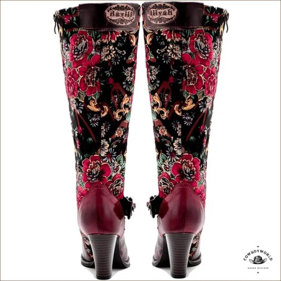Bottes Cowboy Rouges et Noires - Cowboy World
