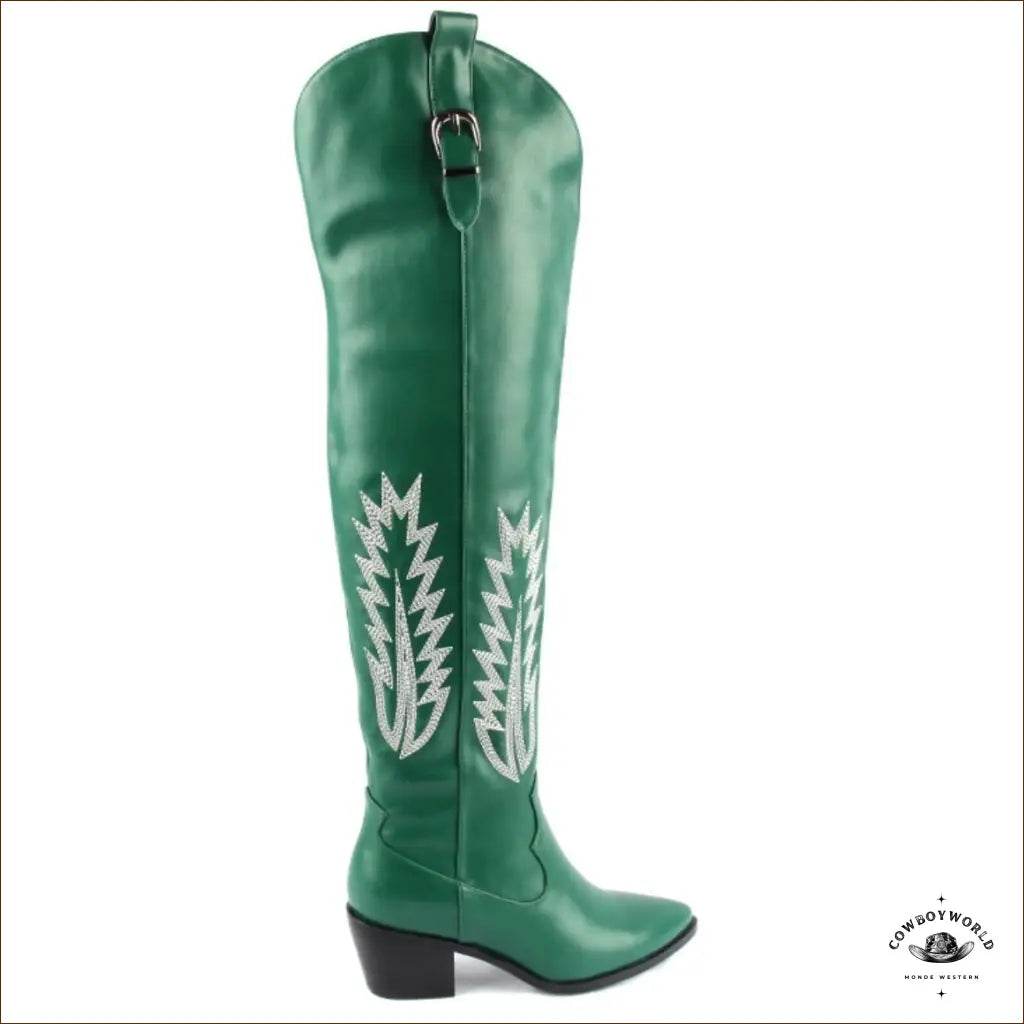 Bottes de Cowboy Femme Vertes - Cowboy World