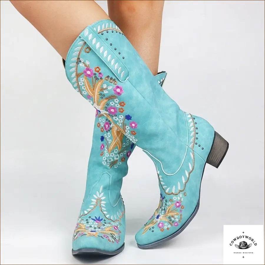 Bottes Western Bleues - Cowboy World
