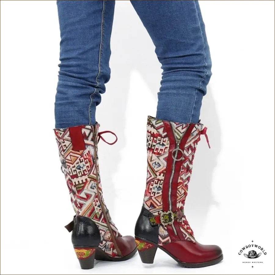 Bottes Western Cuir Femme - Cowboy World