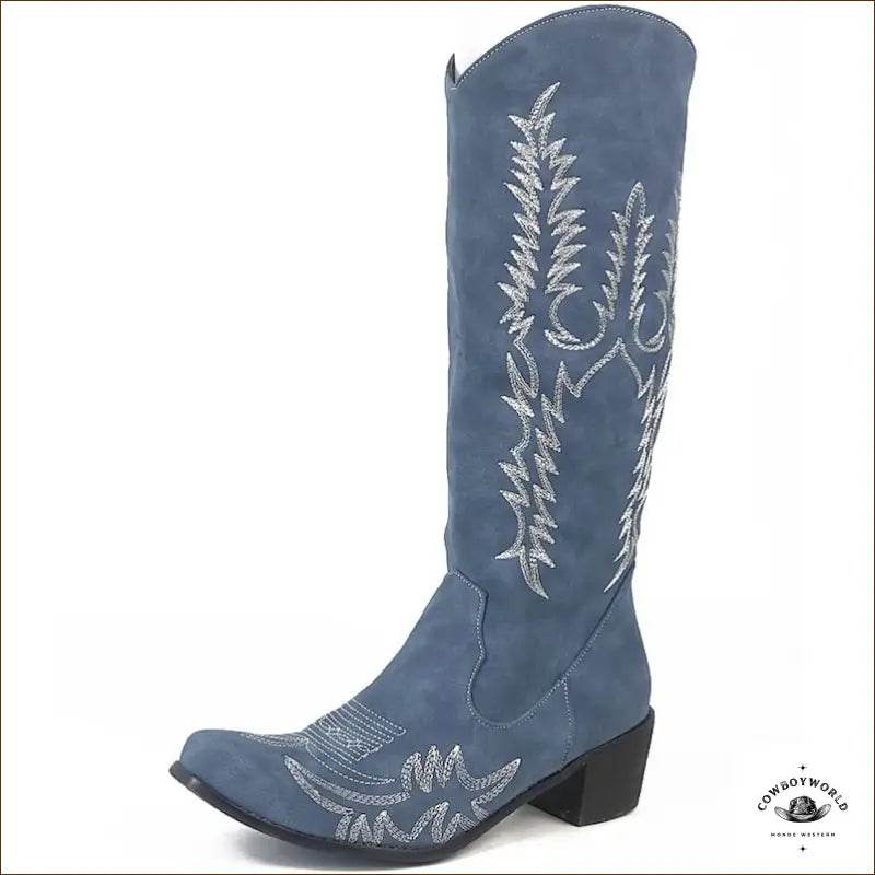Bottes Western Femme Bleues - Cowboy World
