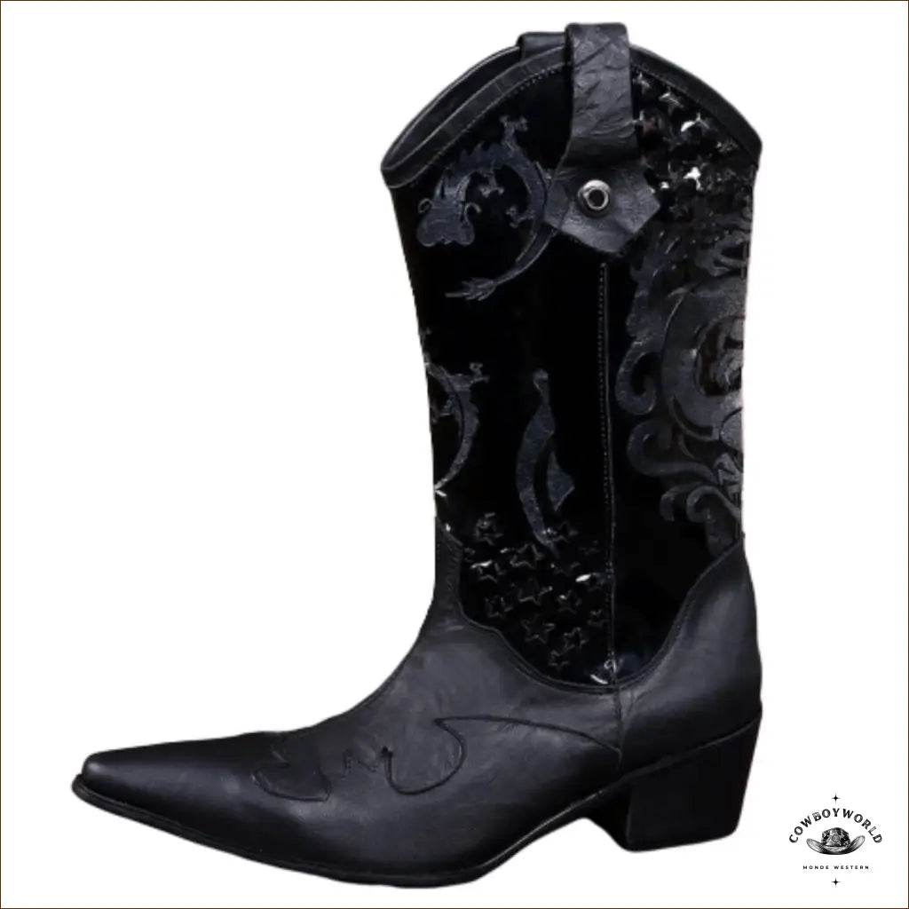 Bottes Western Noires - Cowboy World