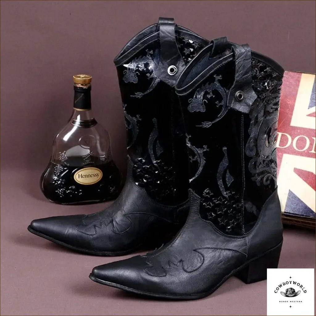 Bottes Western Noires - Cowboy World