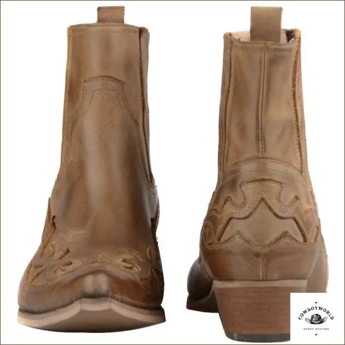 Bottines Beiges Camel Cowboys - Cowboy World