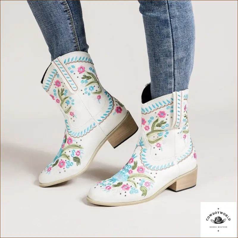 Bottines Cowboy Blanches - Cowboy World