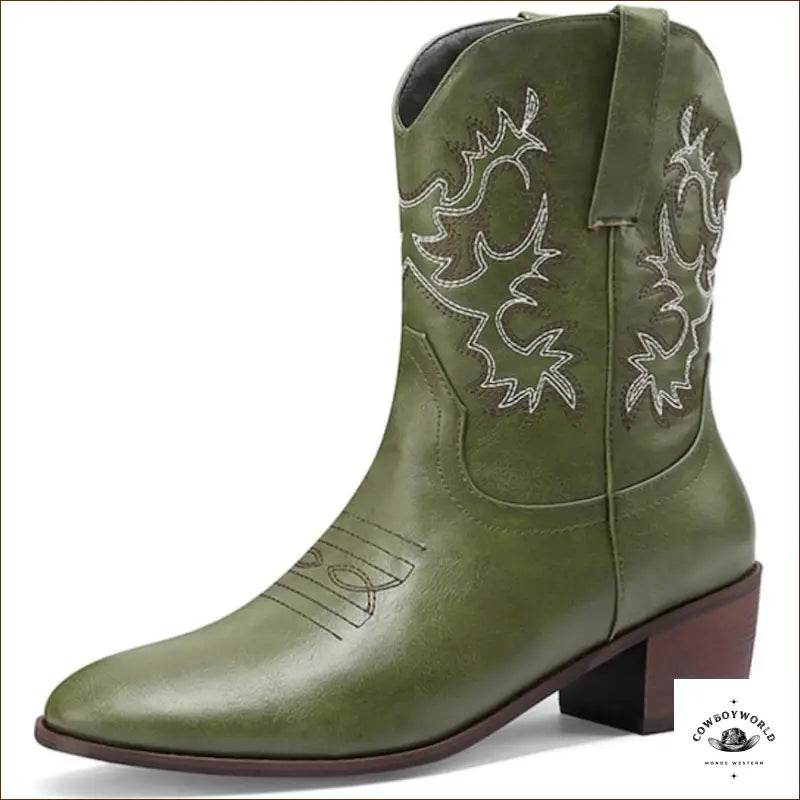 Bottines Cowboy Talon Marron - Cowboy World