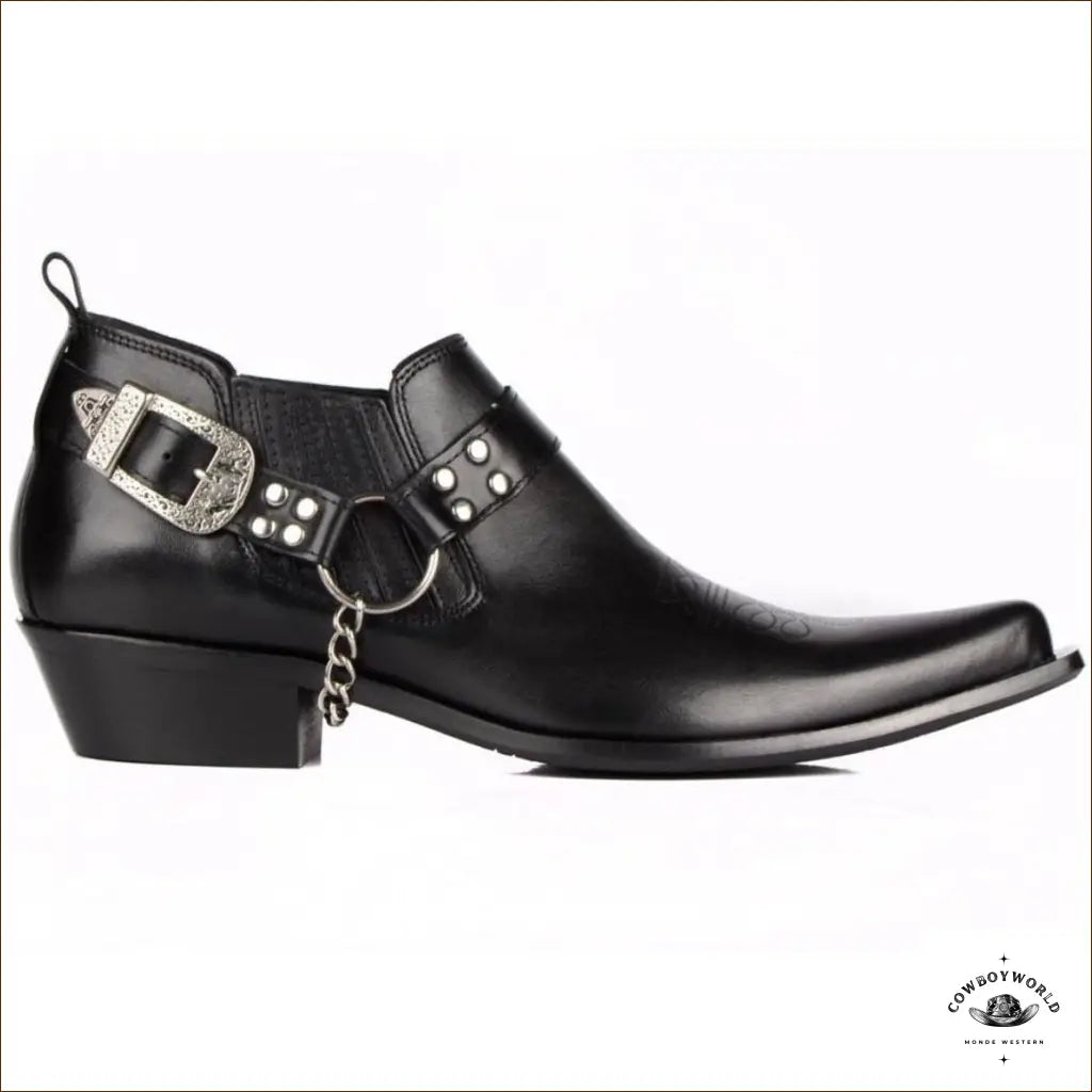 Bottines Cuir Noir Cowboy