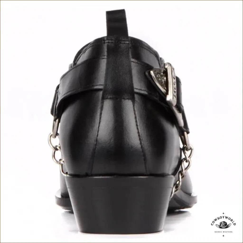 Bottines Cuir Noir Cowboy - Cowboy World