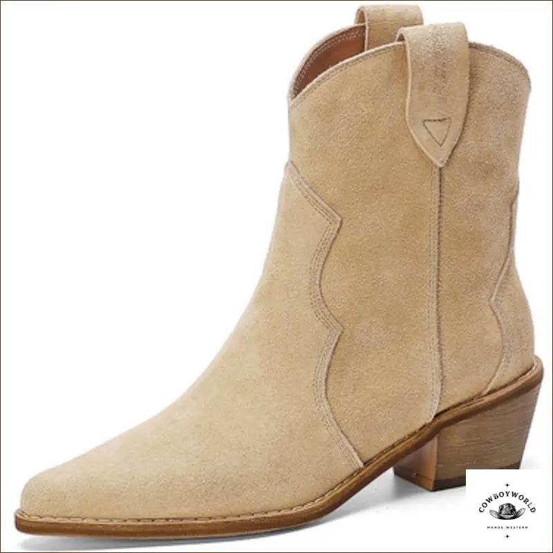Bottines Femme Cowboy Beiges - Cowboy World