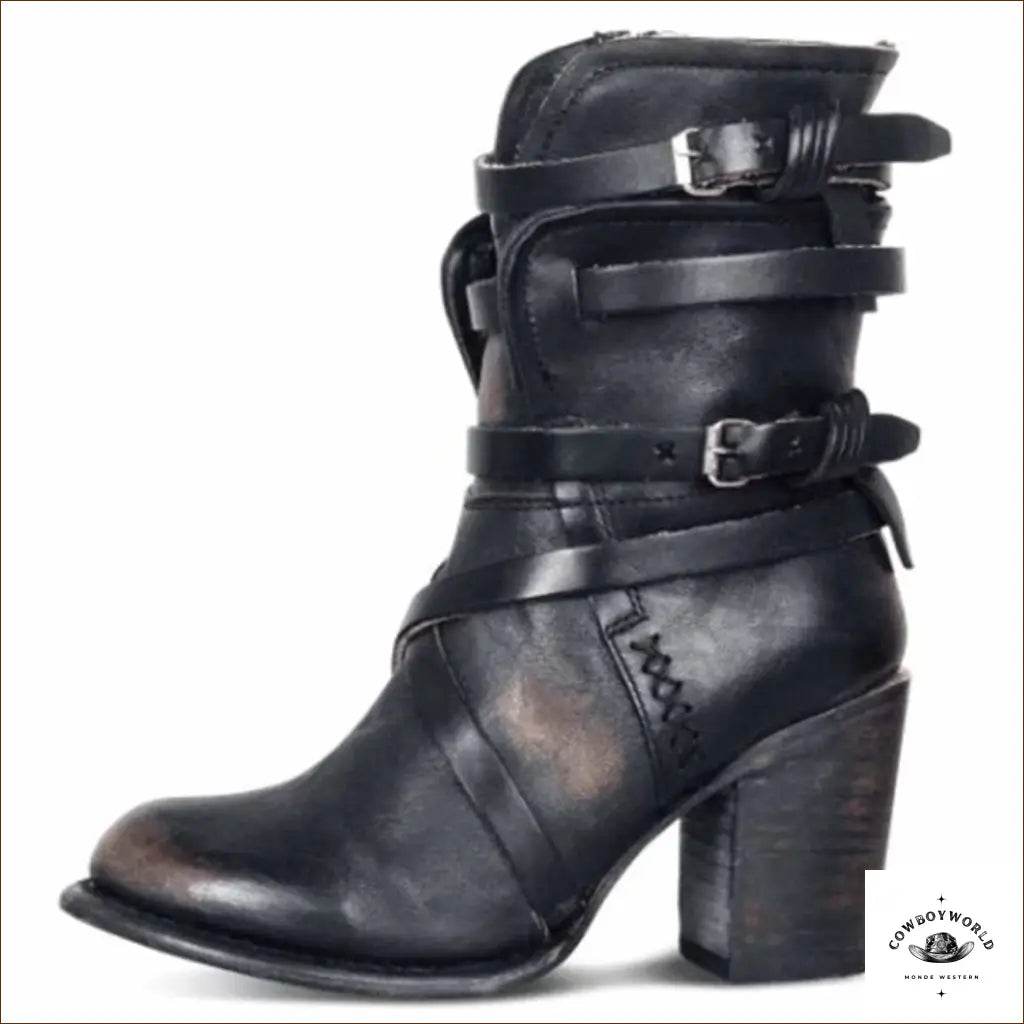 Bottines Marron Cowboy Simili Cuir - Cowboy World