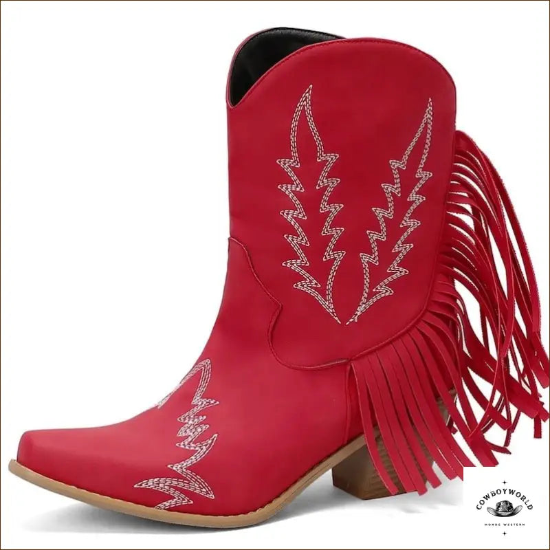 Bottines Western Rouge