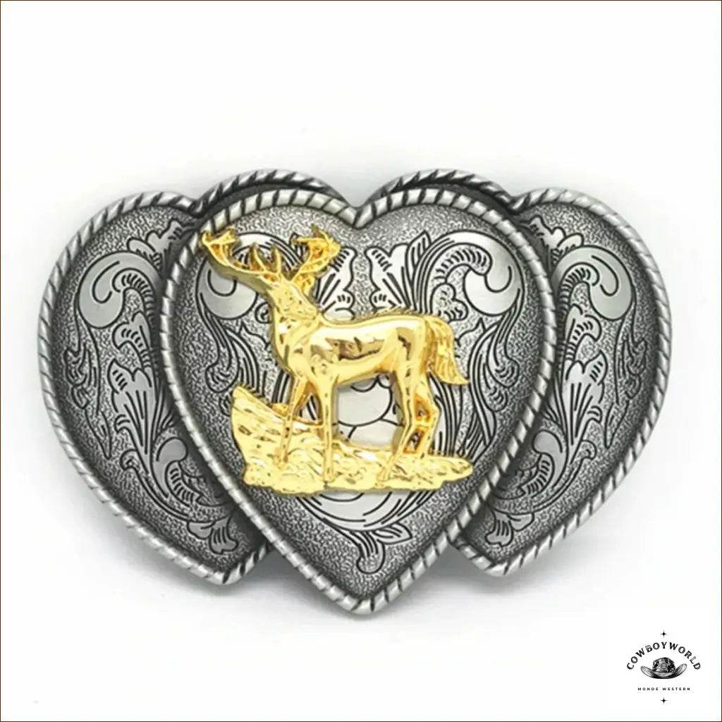 Boucle Ceinture Cœur Cerf - Cowboy World