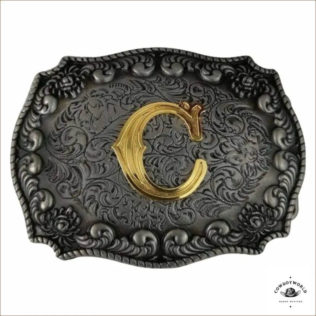 Boucle de Ceinture Alphabet - Cowboy World