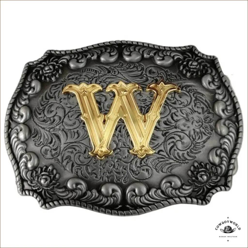 Boucle de Ceinture Alphabet - Cowboy World