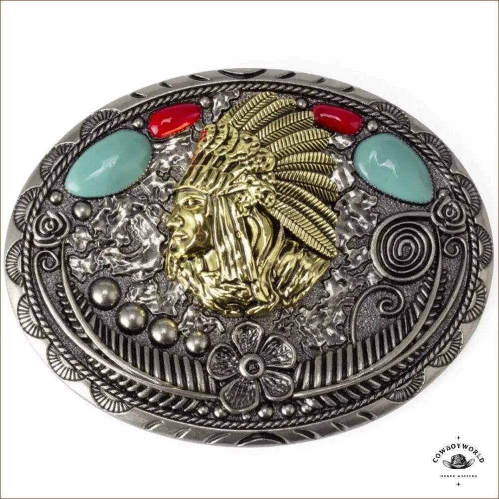 Boucle de Ceinture Amérindien - Cowboy World
