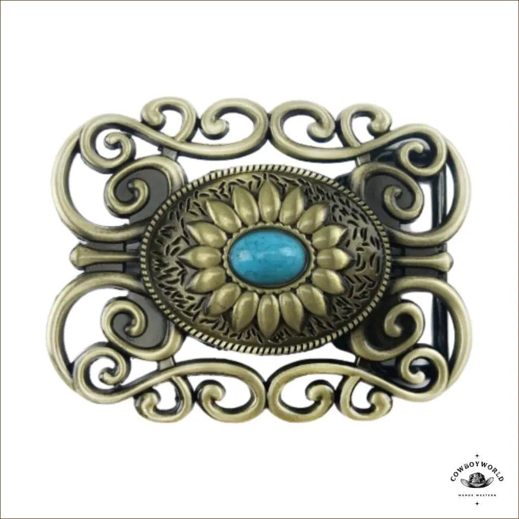 Boucle de Ceinture Country Florale - Cowboy World