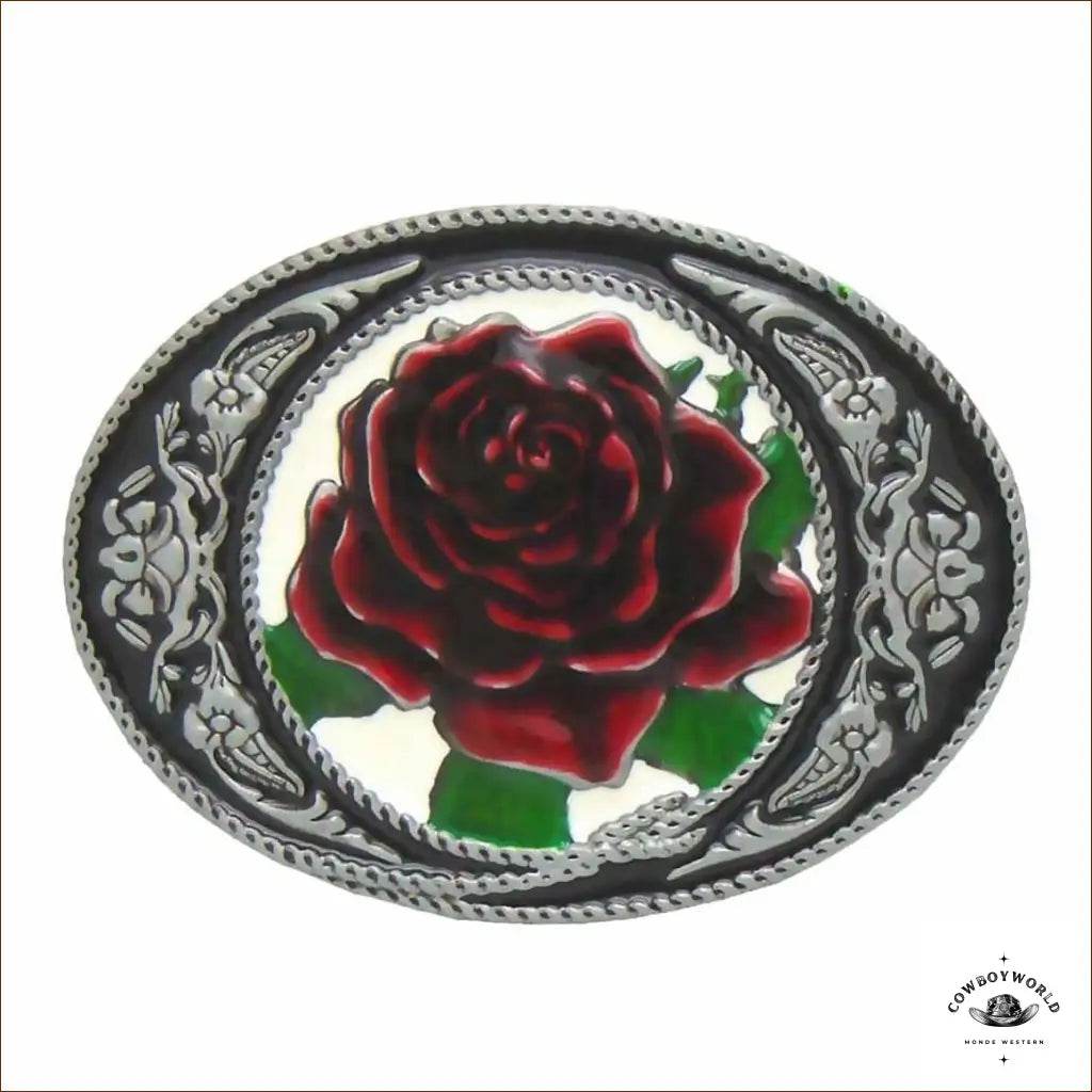 Boucle de Ceinture Country Florale Rose - Cowboy World