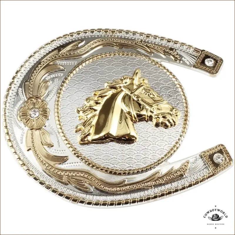 Boucle de Ceinture Dorée Cowboy - Cowboy World