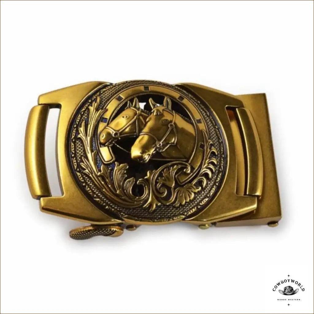 Boucle de Ceinture Têtes de Chevaux - Cowboy World
