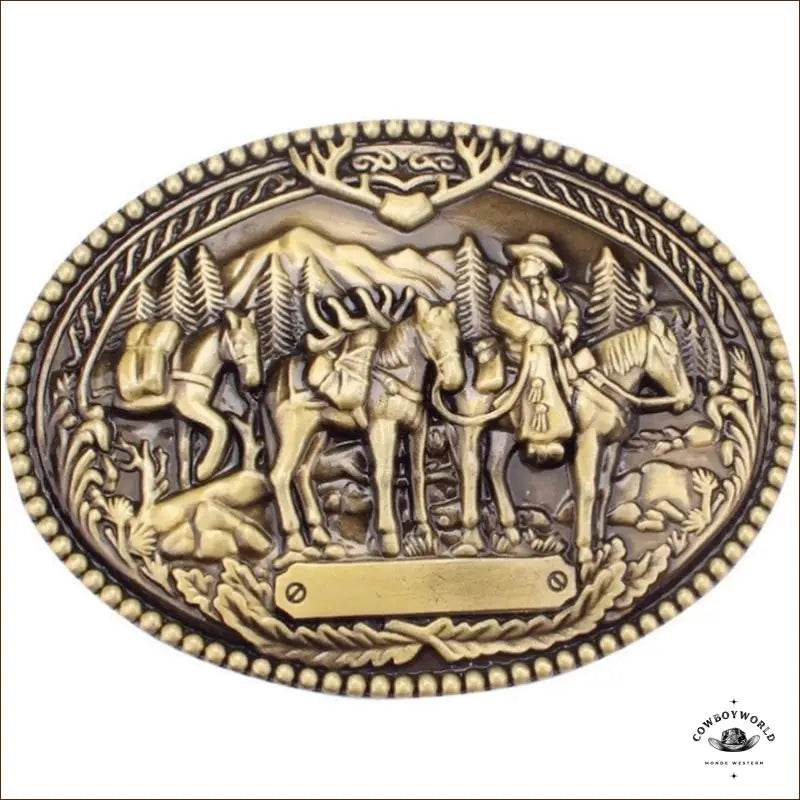 Boucle de Ceinture Western Dorée - Cowboy World