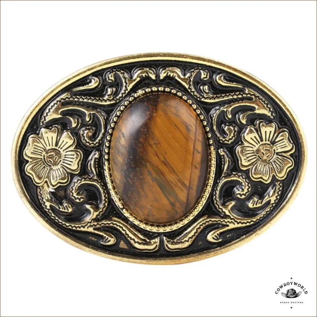 Boucle de Ceinture Western Effet Bois - Cowboy World