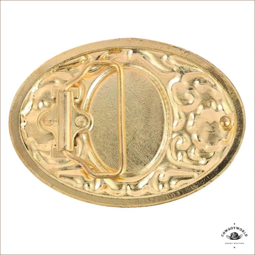 Boucle de Ceinture Western Effet Bois - Cowboy World
