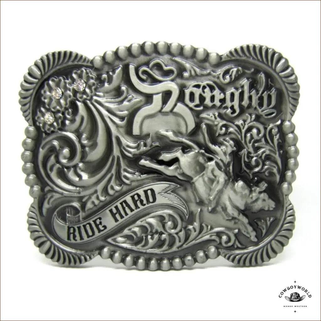 Boucle de Ceinture Western Ride Hard - Cowboy World