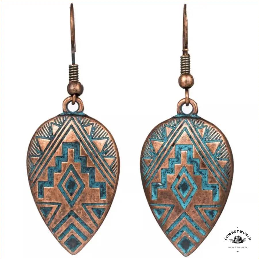 Boucle d'Oreilles Pendantes Vintage - Cowboy World