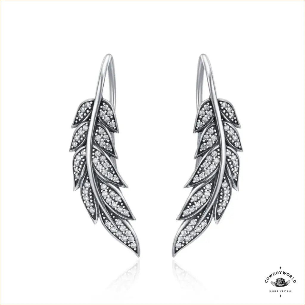 Boucles d’Oreilles à Plumes (Argent)