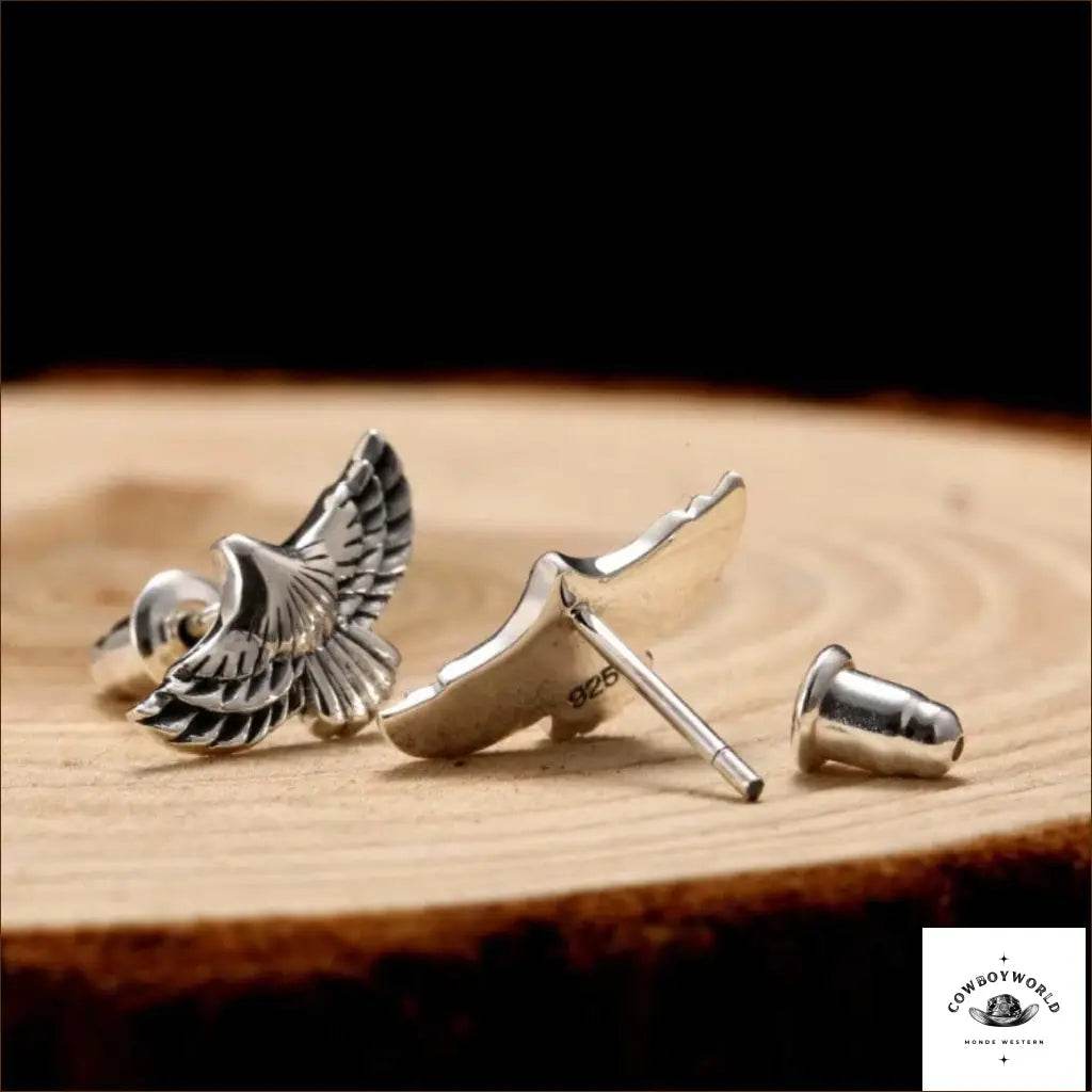 Boucles d'Oreilles Aigle (Argent) - Cowboy World