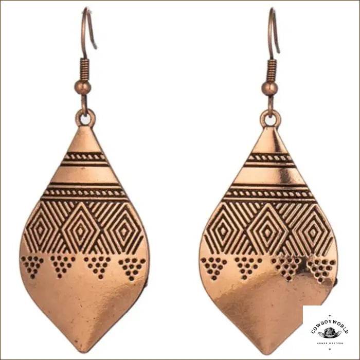 Boucles d'Oreilles Femmes Pendantes Vintage - Cowboy World
