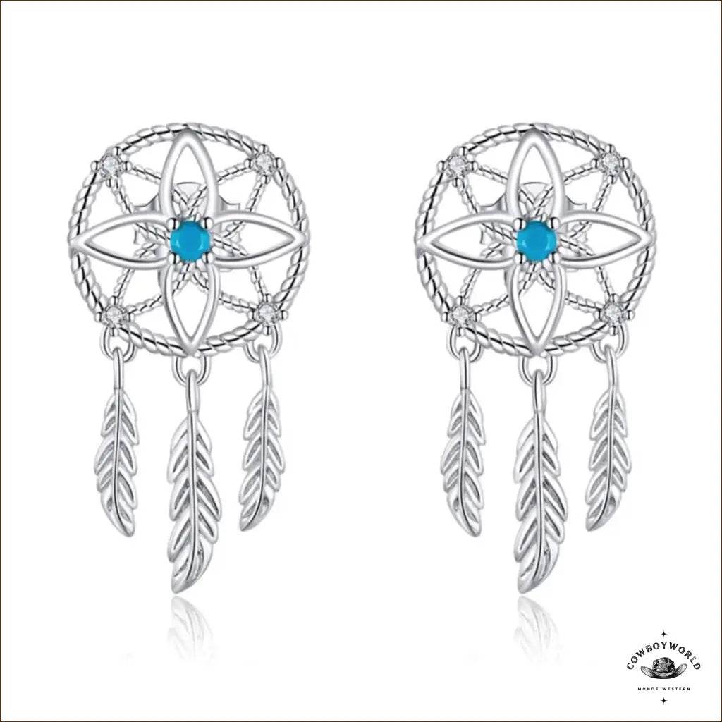 Boucles d’Oreilles Style Western (Argent) - Cowboy World