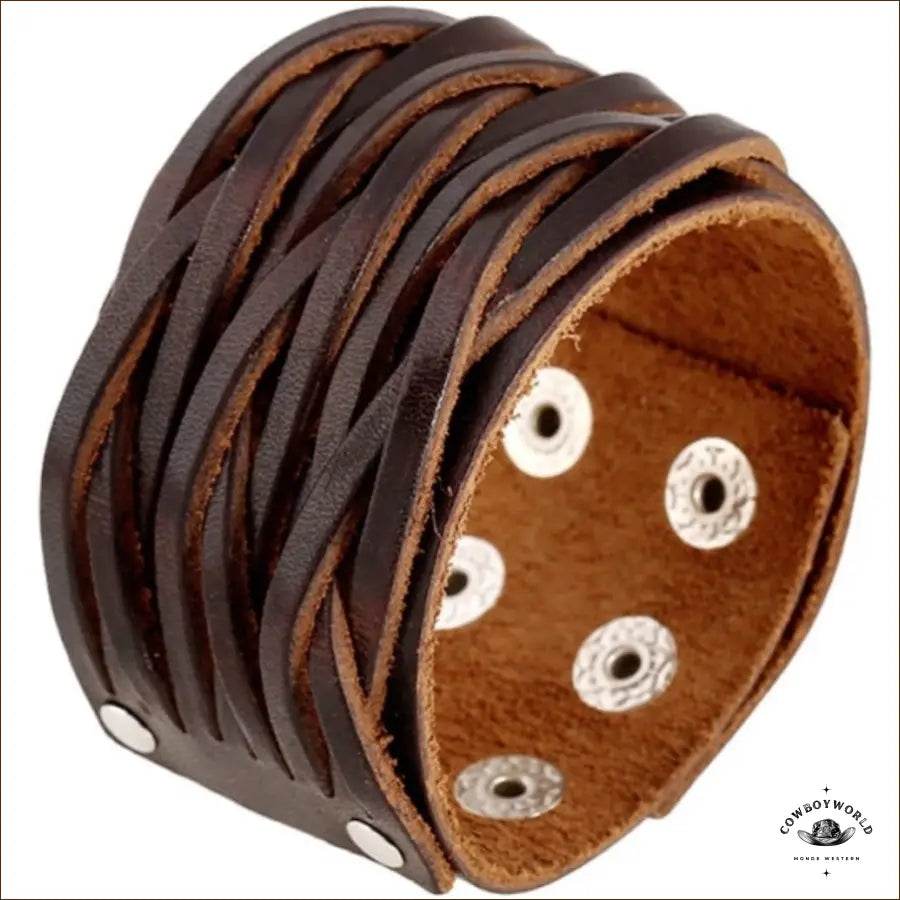 Bracelet de Cowboy Cuir Tressé - Cowboy World