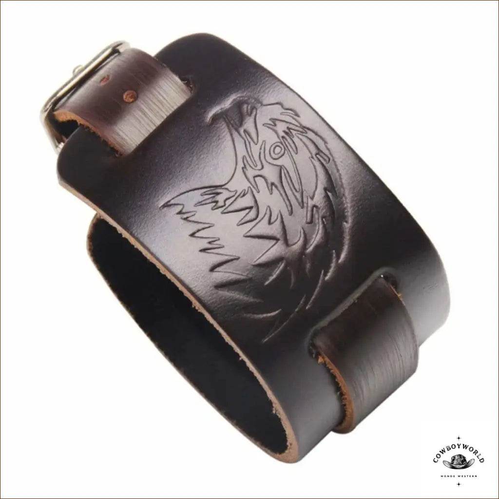 Bracelet Homme Cuir Aigle - Cowboy World
