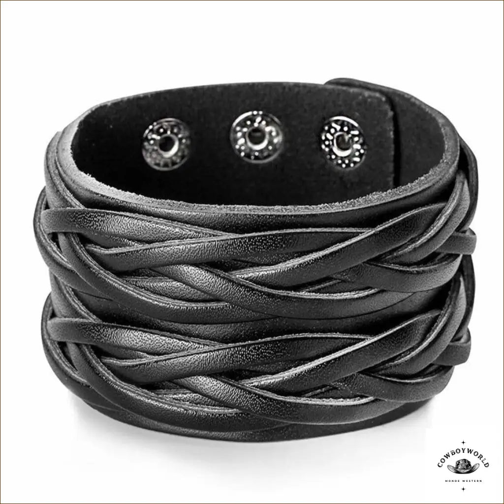 Bracelet Western Cuir Tressé