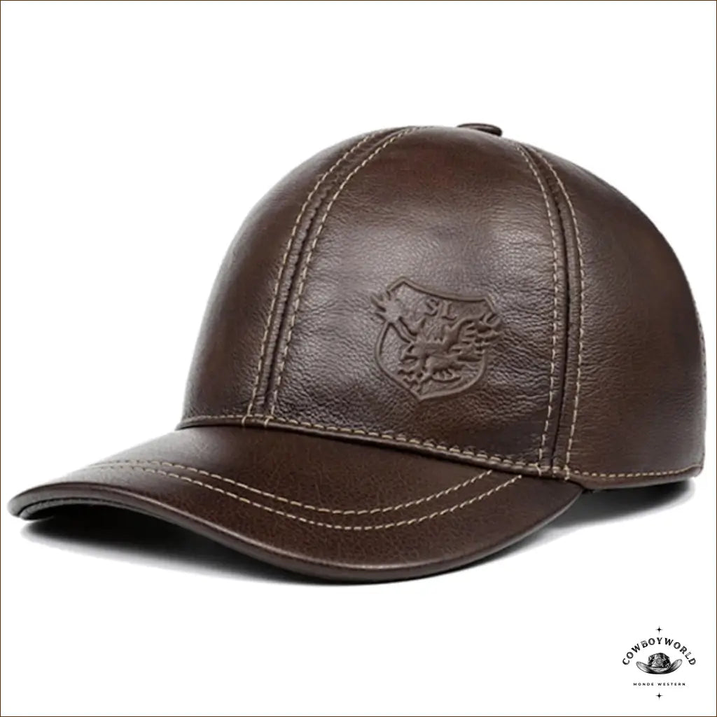 Casquette Cuir Marron