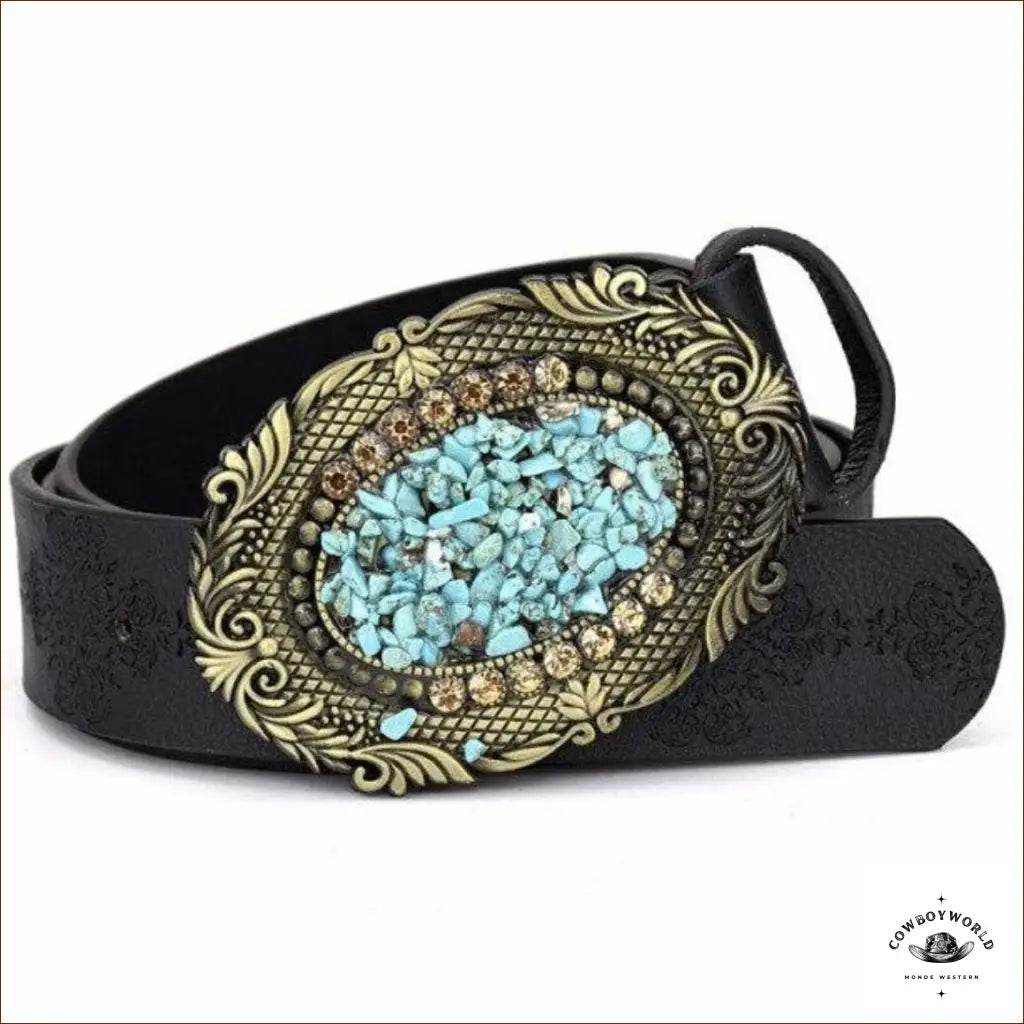 Ceinture Avec Pierre Turquoise Western House - Cowboy World