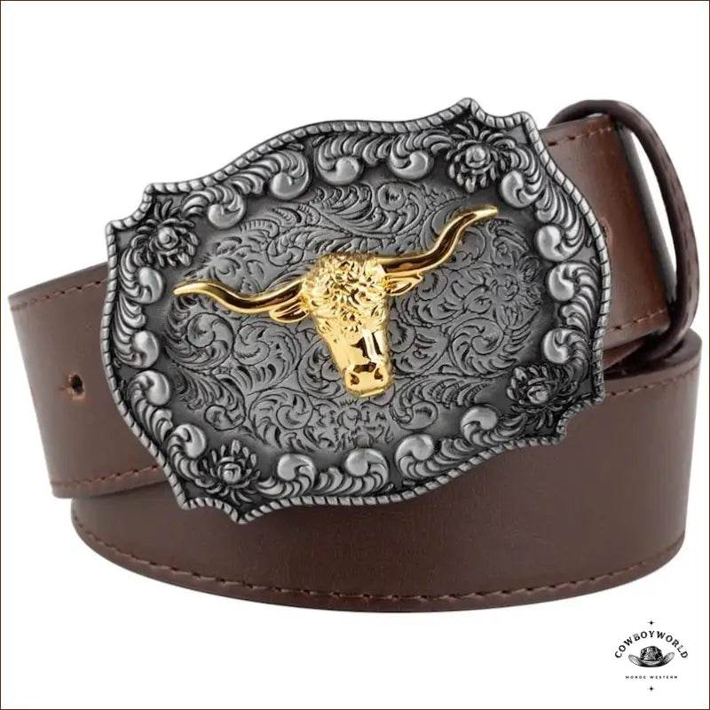 Ceinture Boucle Dorée Cowboy - Cowboy World